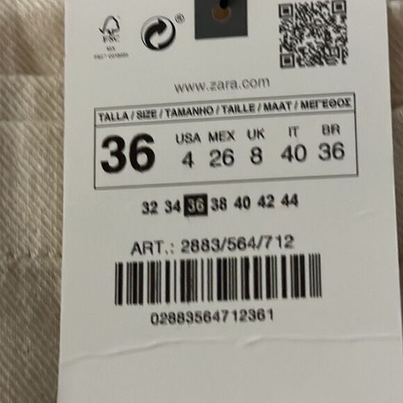 ZARA | Ecru | Z1975 MID-RISE CARPENTER JEANS - Picture 9 of 11